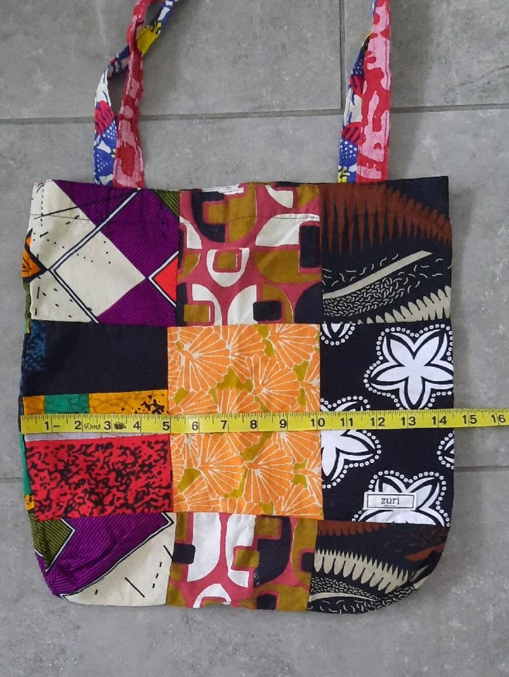 Zuri Patchwork Multicolor Cotton Tote Bag - Vibrant Floral & Geometric Panels